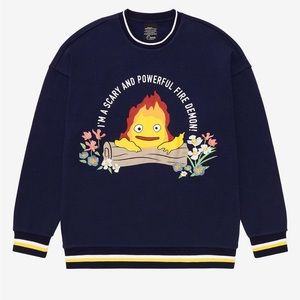 Our Universe Howl’s Moving Castle Calcifer Fire Demon Crewneck Sweater Size XS